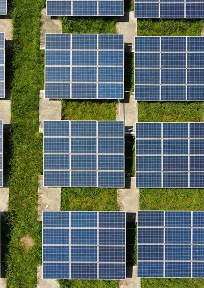 PV panels in a field